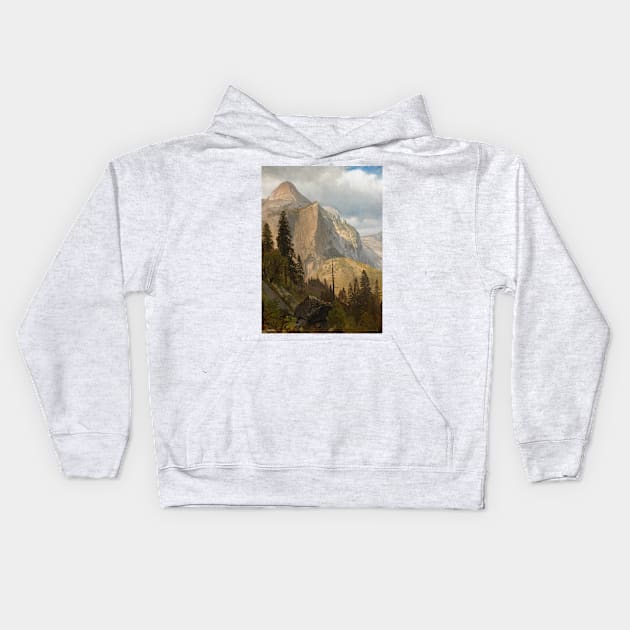 North Dome, Yosemite Valley by Albert Bierstadt Kids Hoodie by Classic Art Stall